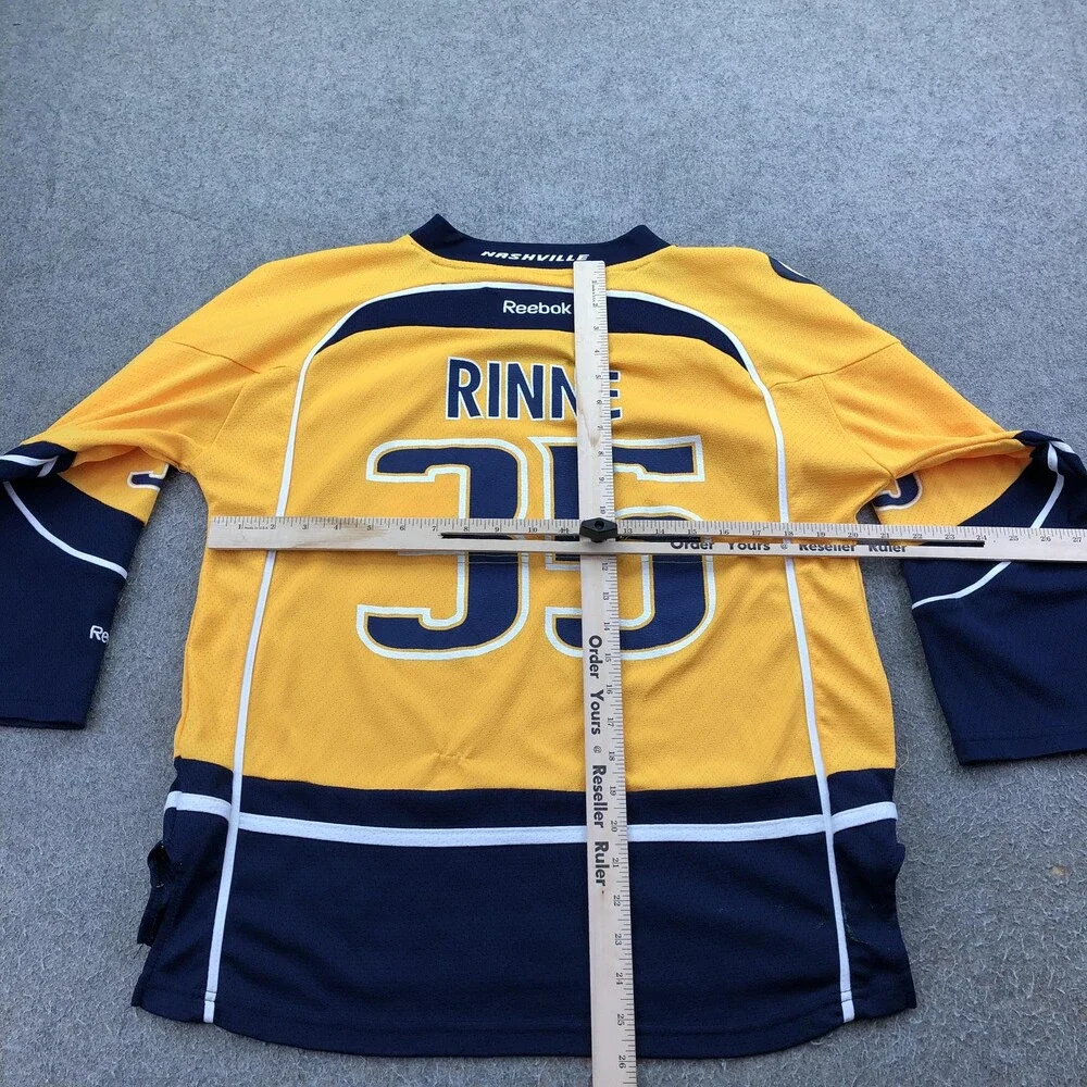 Nashville Predators Jersey Boys Large NHL Hockey Reebok Rinne 35 L/XL